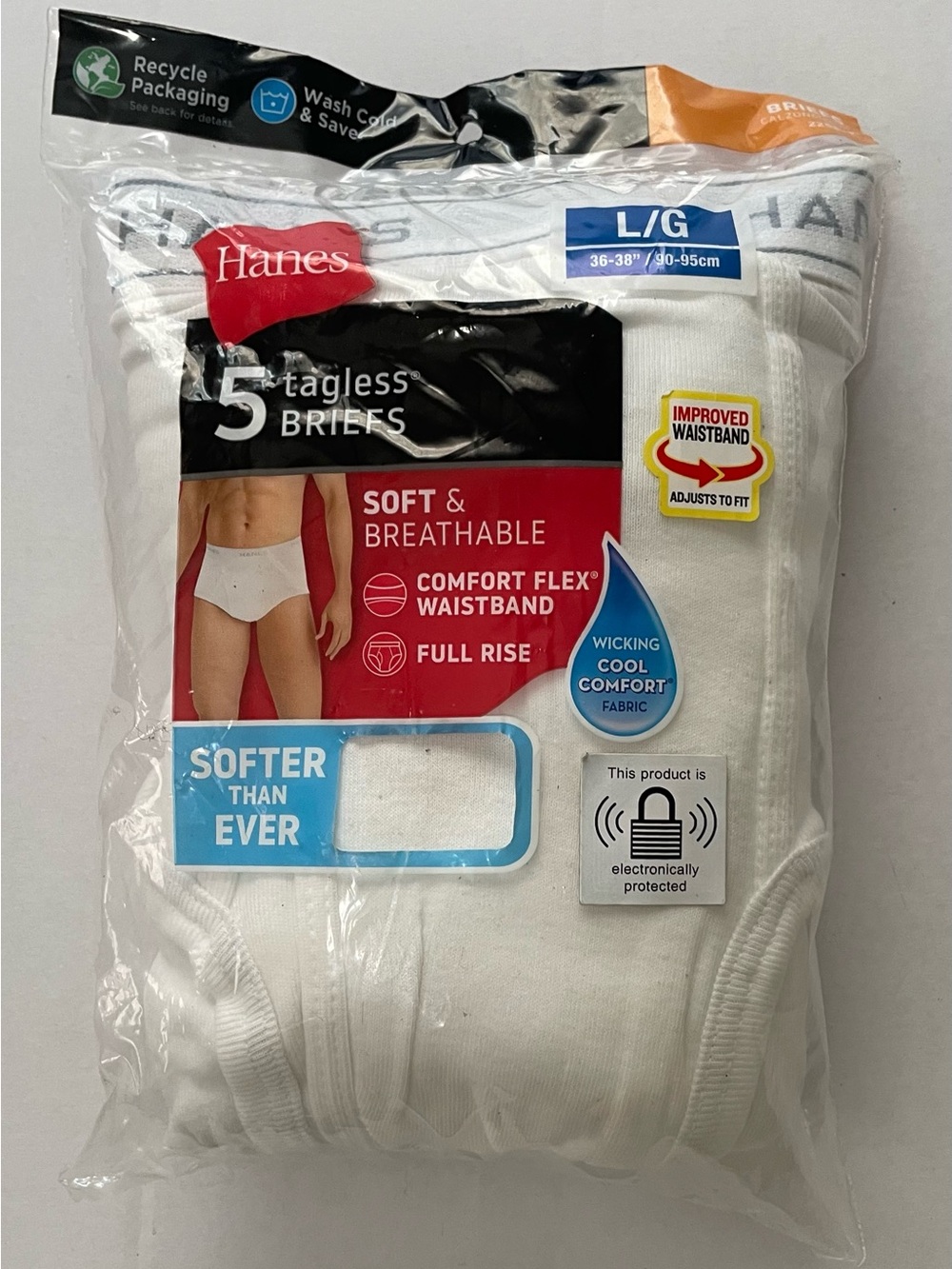 Hanes White Tagless Briefs - Pack of 5